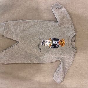 Ralph Lauren Gray One Piece with Bear Graphic